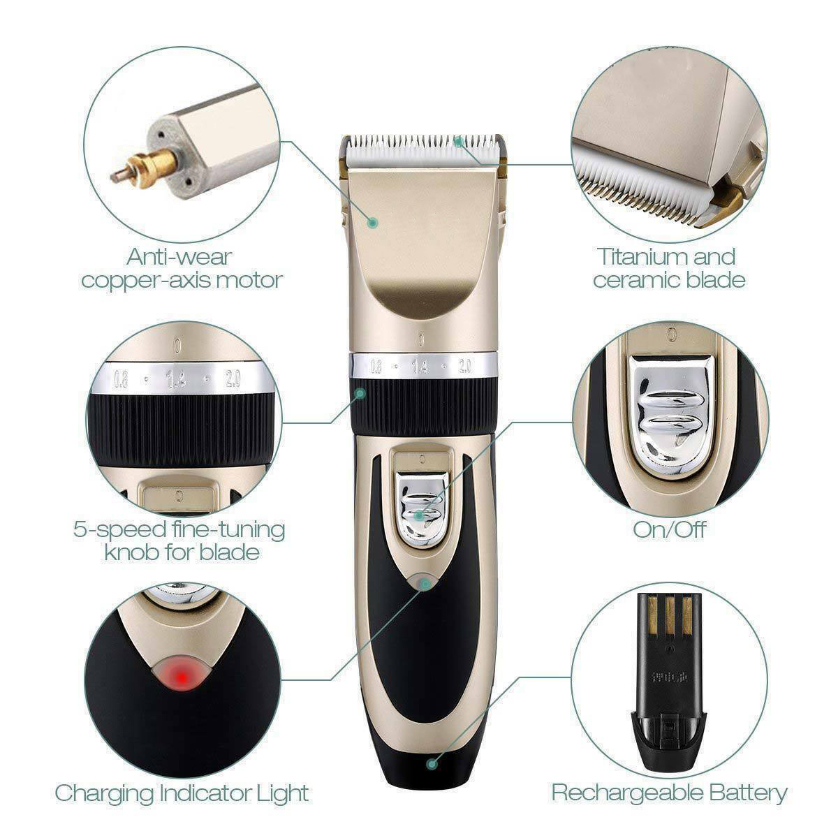 Rasoir électrique double usage | Poils d'animaux chien chat et animaux à faible bruit, en vogue, tondeuse et tondeuse, rasoir à double usage, outil pour animaux de compagnie