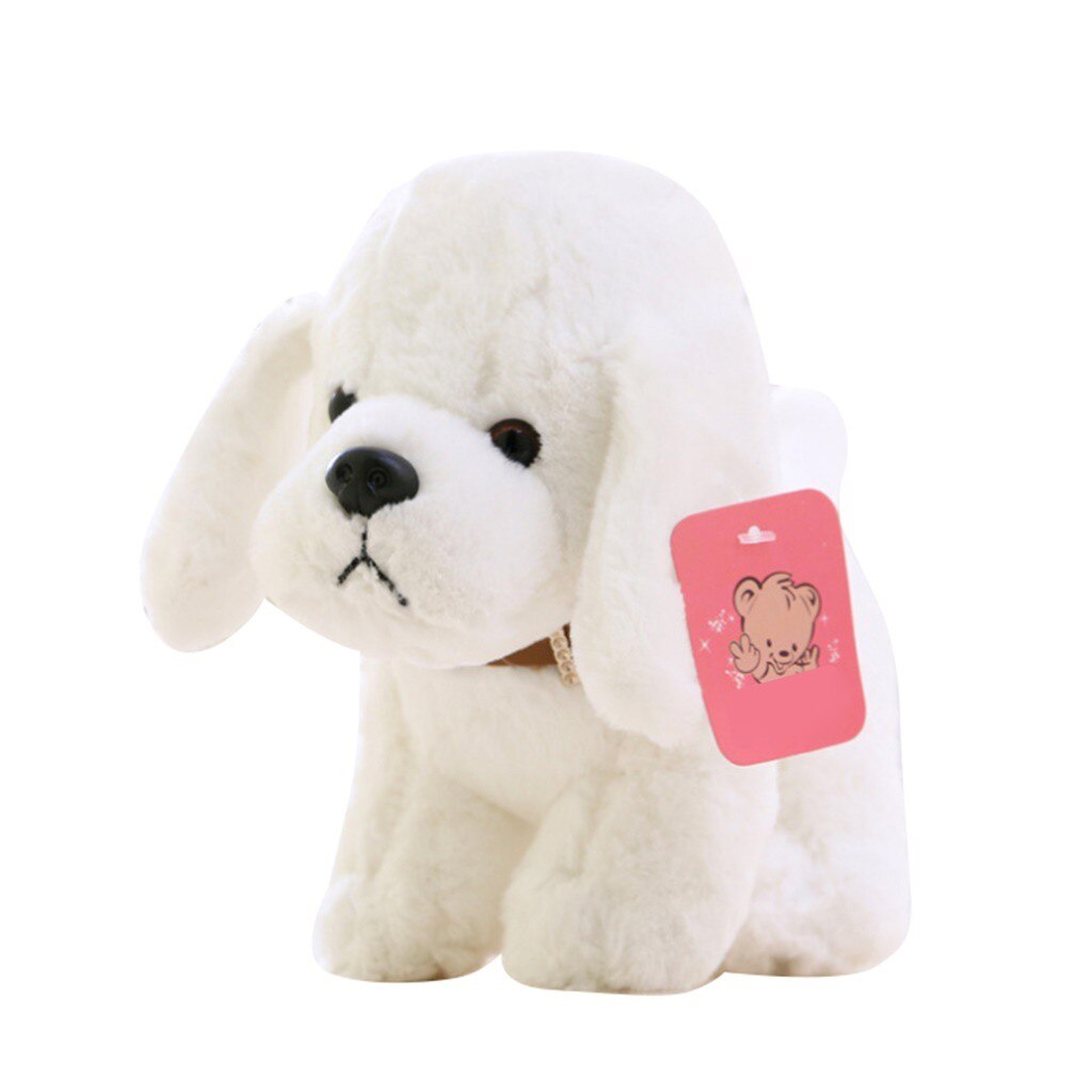 Realistische Teddy Hond Lucky Simulatie Hond Poedel Knuffels Handgemaakte Realistische Figuur Speelgoed Hond Pluche Knuffel Speelgoed # G30: WHITE