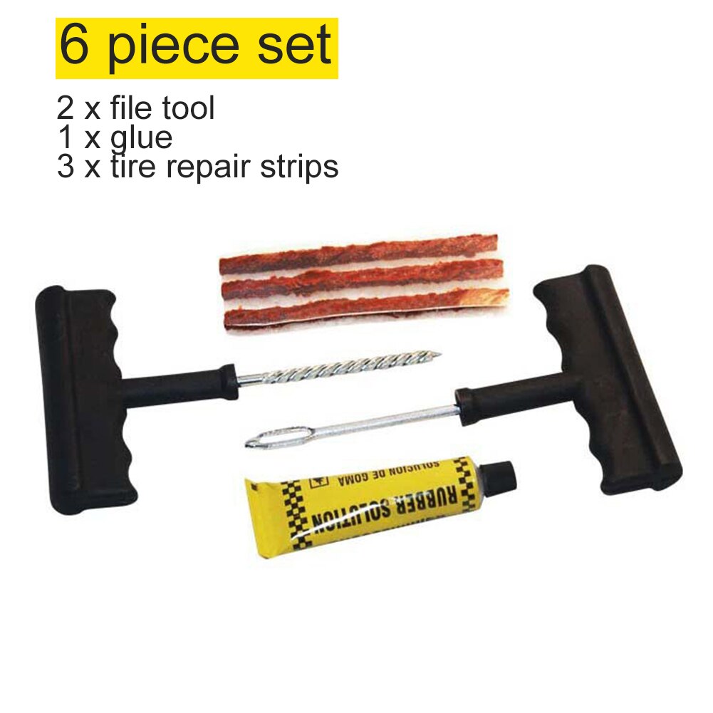 6/8 Stuks Auto Band Reparatie Tools Motorfiets Tubeless Punctie Plug Tyre Reparatie Lijm Spikes Voor Autobanden Auto tool Kit