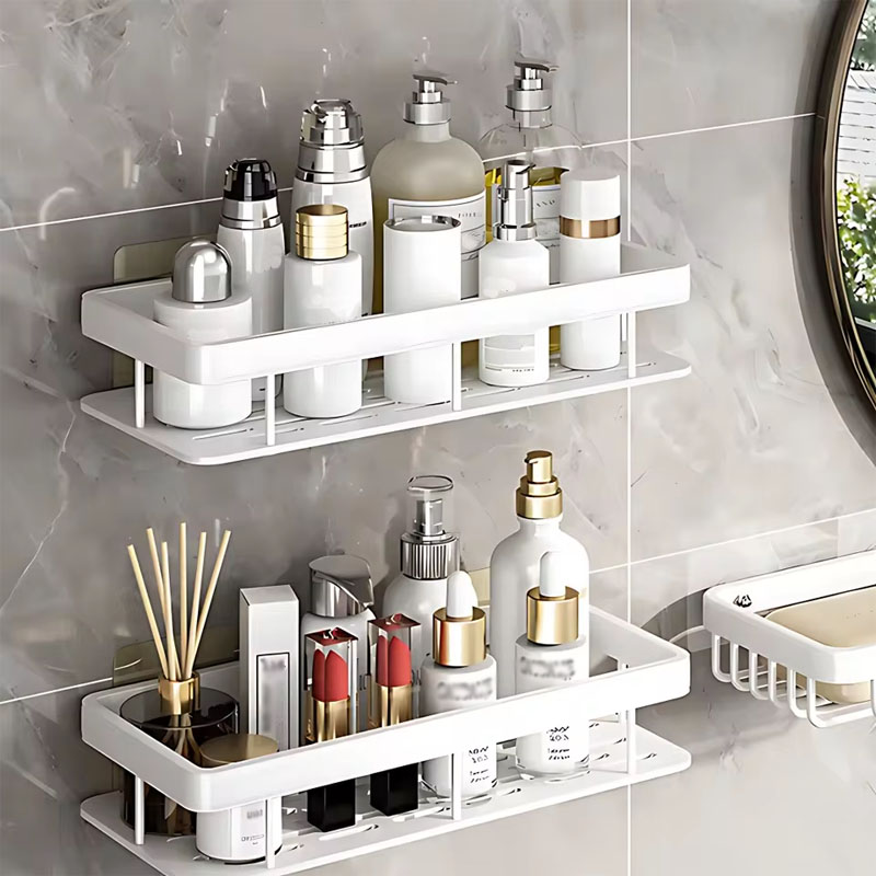 1-3pcs Bathroom Shelf Kitchen Storage Organizer Aluminum Alloy Shampoo Rack Shower Shelf Bathroom Accessories No Drill Shelf