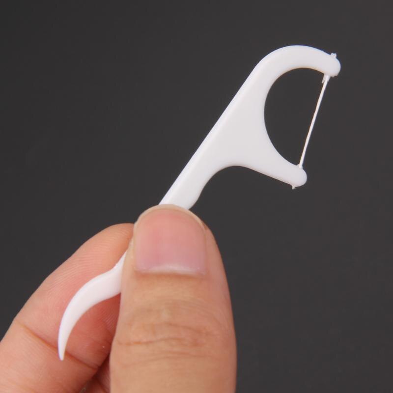100pcs Fio Dental Floss Vara Nylon Portátil de Plástico Conjunto De Ferramentas De Limpeza Para A Higiene Oral Cuidados com Os Dentes escova de Dente Limpa