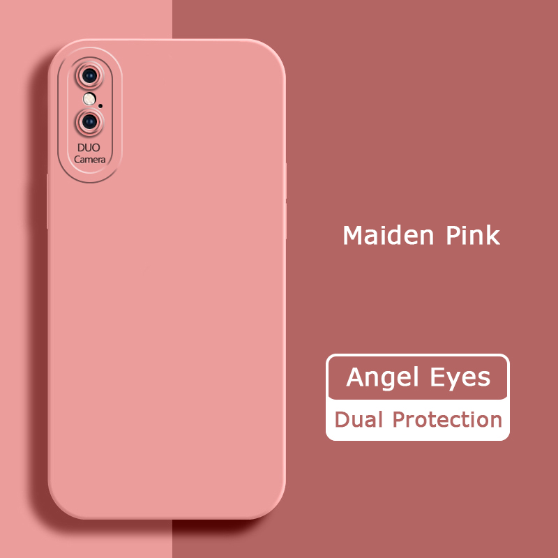 Angel eyes flydende silikone cover til iphone x xr xs max blødt, kameravenligt, stødsikkert telefoncover, iphone xr xs max taske: Lærred / Lyserød