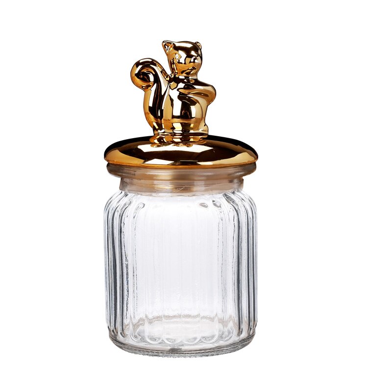 Réservoir de stockage scellé plaqué or de style européen, pot de lait en poudre pour bébé, matériau en verre, caddie à thé, café, boîte de rangement, ZL866