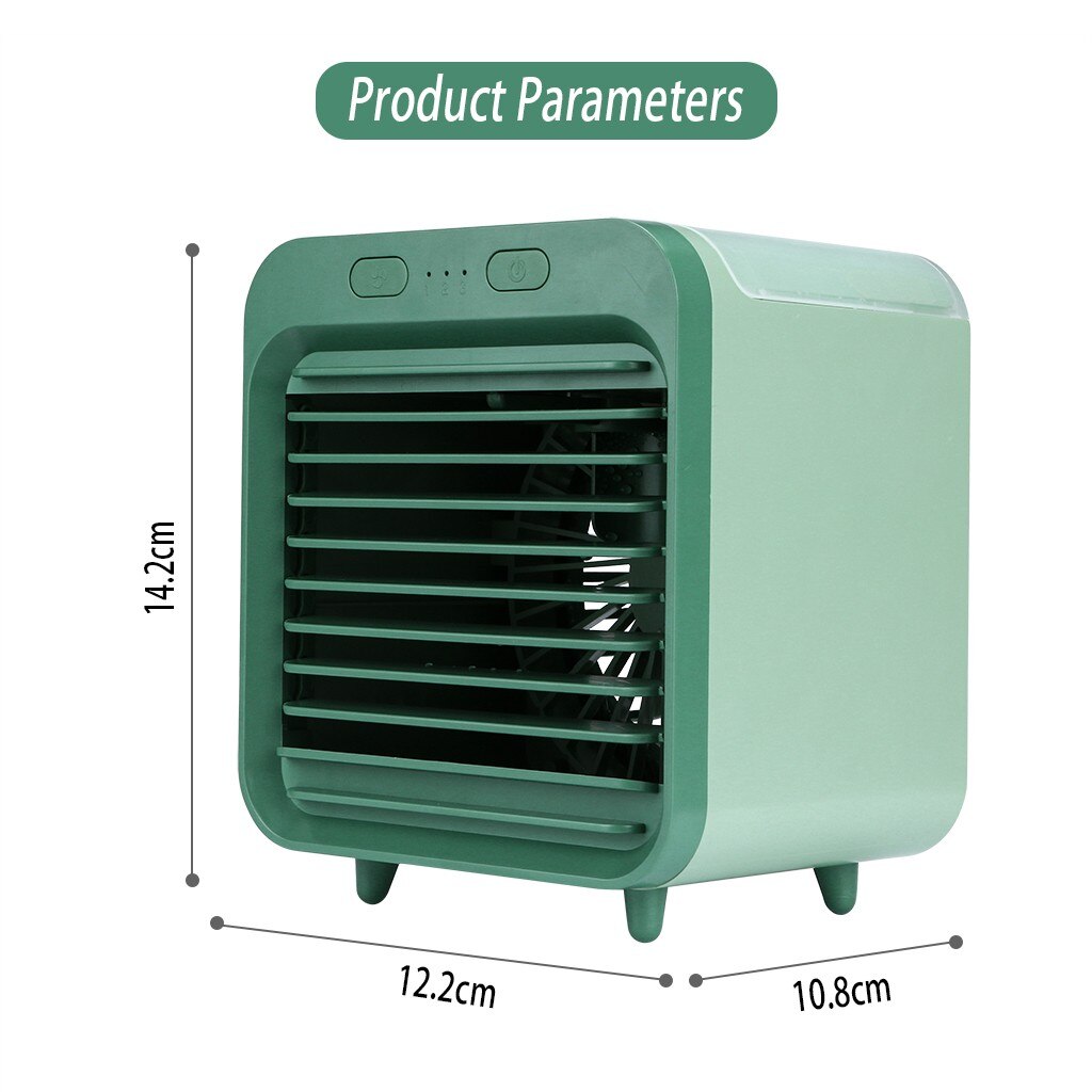 Draagbare Airconditioner Voor Slaapkamer - Oplaadbare Luchtkoeler Met Watertank, 3 Snelheden & USB, Ideaal Voor Kamperen En Thuis