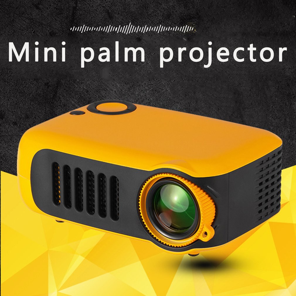 A2000 Home Mini Pico Projector Led Entertainment Support Hd Projector Highlight Optical Lens Multifunctional Interface Orange