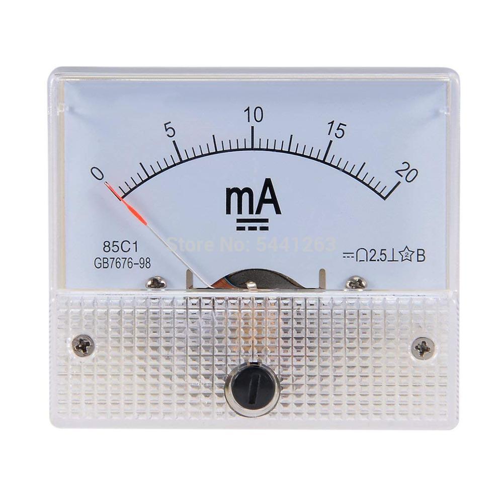 85C1 Analog Current Panel Meter DC 1mA 20mA 30mA 50mA 100mA 200mA 500mA Ammeter for Circuit Testing Ampere Tester Gauge 1 PCS