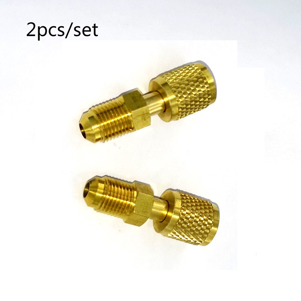 2Pcs Air Conditioning Adapter Male 5/16" SAE Female 1/4" SAE For R410 R32 Adapter Air Conditioning Refrigerant Repair Fluoride