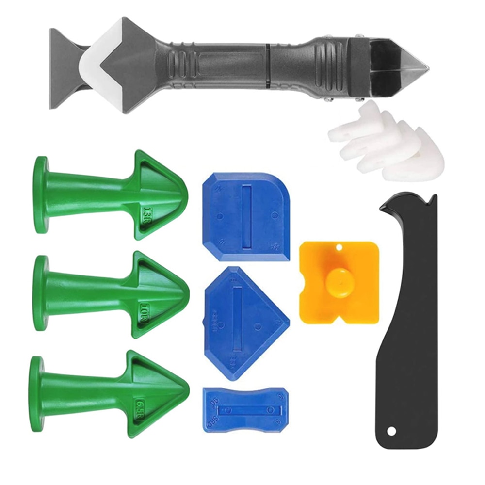 13Pcs Hand Caulking Tool Kit Silicone Sealant Finishing Tool Caulk Nozzle Applicator Finishing Tool for Kitchen Bathroom Window