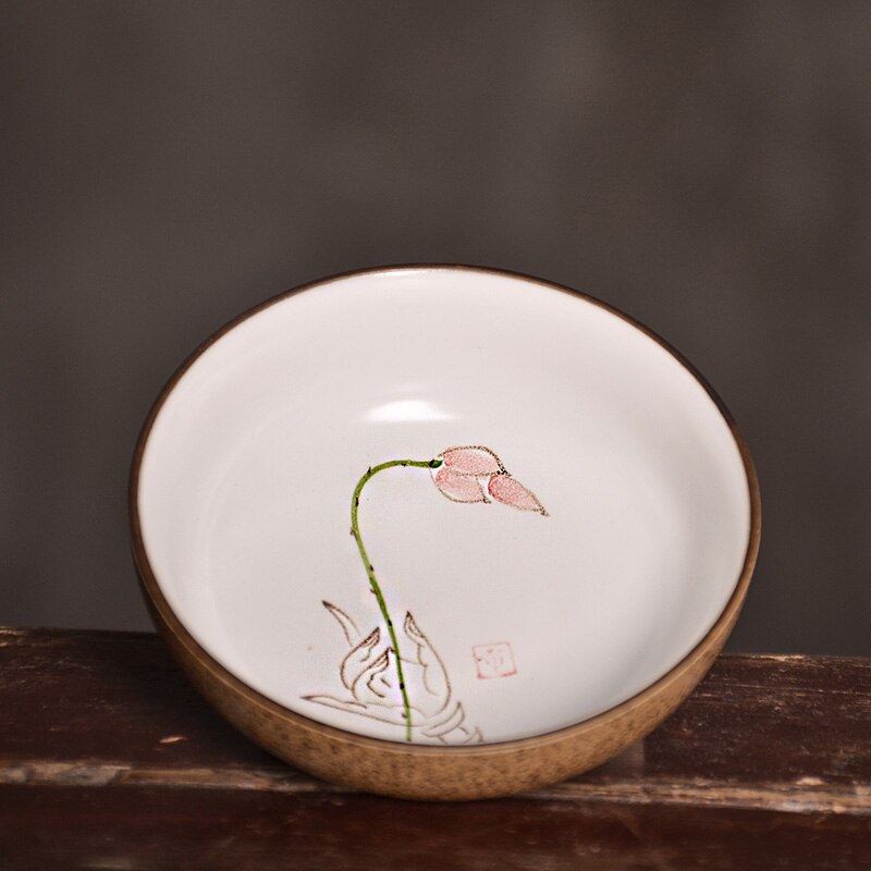 Tangpin keramisk tekopp til puer håndmalte tekopper porselen kinesisk kung fu kopp 45ml: Stil f