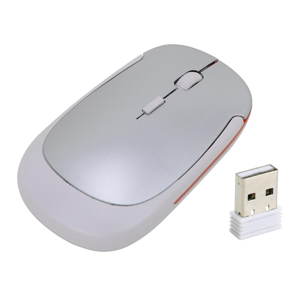 1600 DPI Silent Computer Mouse Rgonomic 2.4GHz Ultra-Slim Mini USB Wireless Optical Mouse For Macbook PC Laptop Office Use: White
