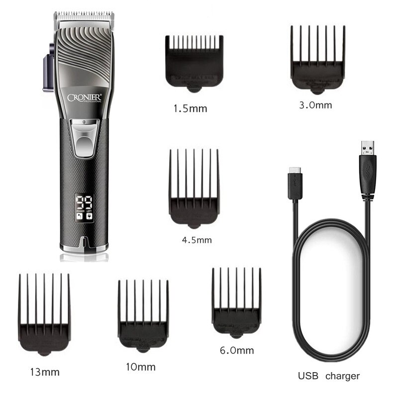 hairdressing digital LCD display hair clipper adjustable hair trimmer powerful electric men hair cutting miachine