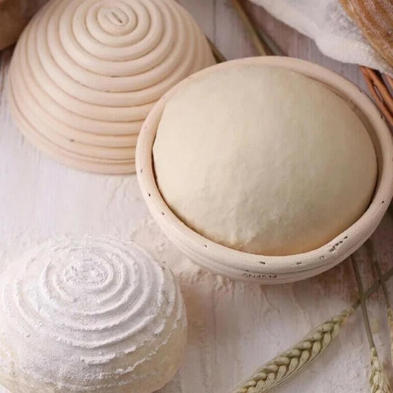 Handmade Round Shape Fermentation Rattan Basket Country Bread Baguette Dough Banneton Brotform Proofing Proving Baskets Tools