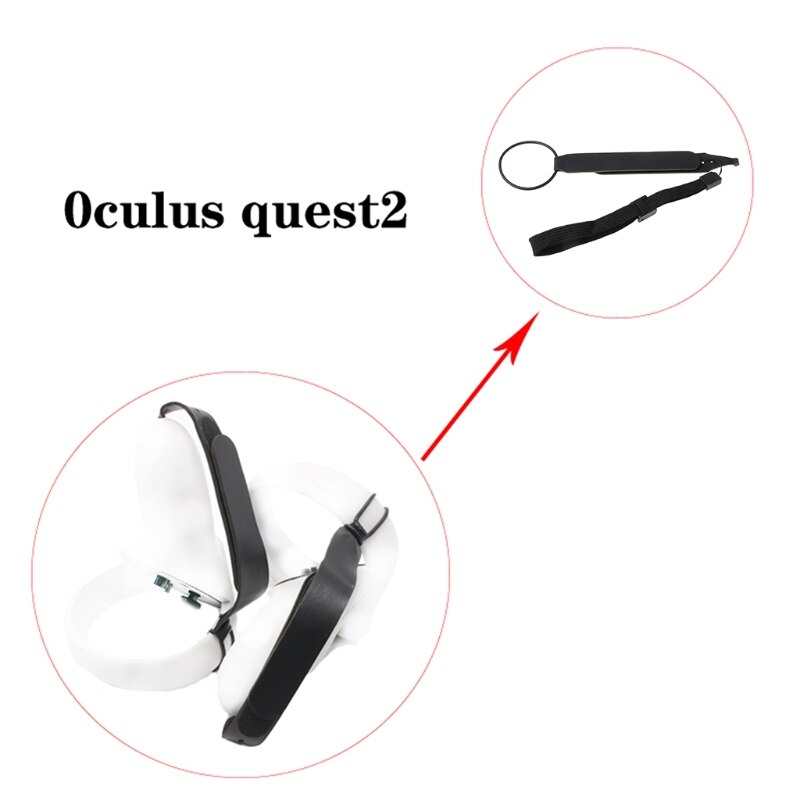 1 Pair VR Bandage PU Leather Knuckle Handle Grip Strap for -Oculus Quest 2 Touch Controller Grip Accessories