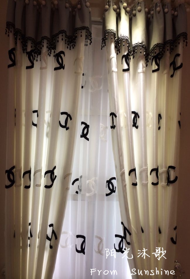 Double Layer Blackout Curtains Star Cutout for Living Room Jinya Home Decor White Sheer Window Curtain