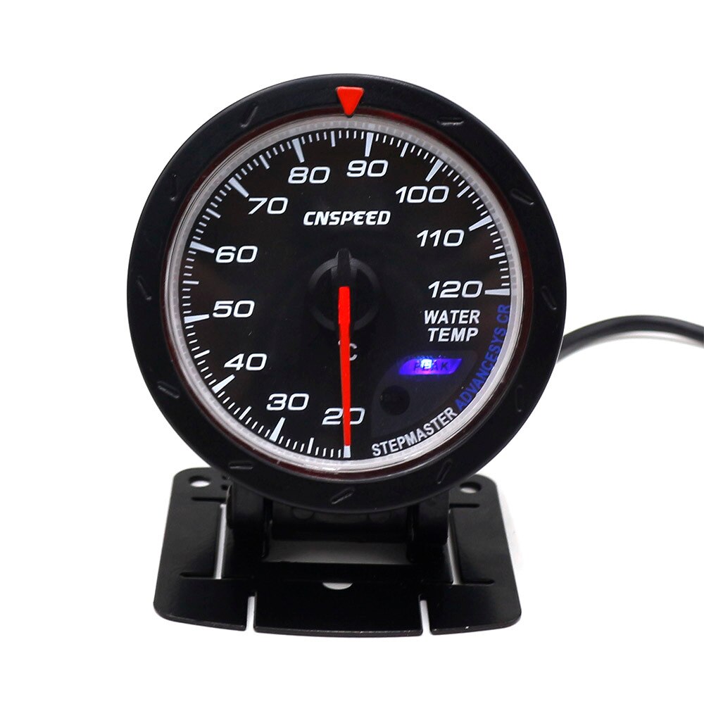 CNSPEED 60MM Temperatuurmeter 20--120 C Water Temp Meter Rood &amp; Wit Verlichting Auto Water met sensor adapter
