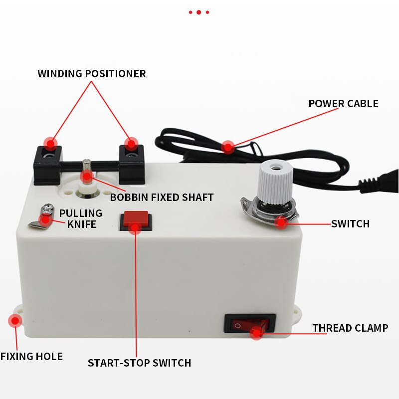 Electric Smart Electronic Winder Flat Car Embroidery High Speed Bobbin Bottom Thread Rewinder Industrial Sewing Machine