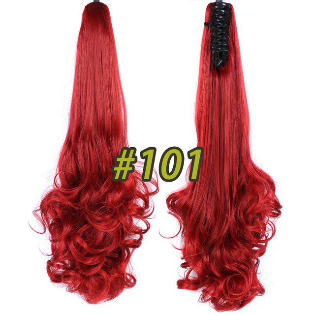 BUQI 24" 180g Synthetic Claw on Ponytail Hair Claws Curly Style HairpieceHair Extension Women Adult Hair Accessories: 101