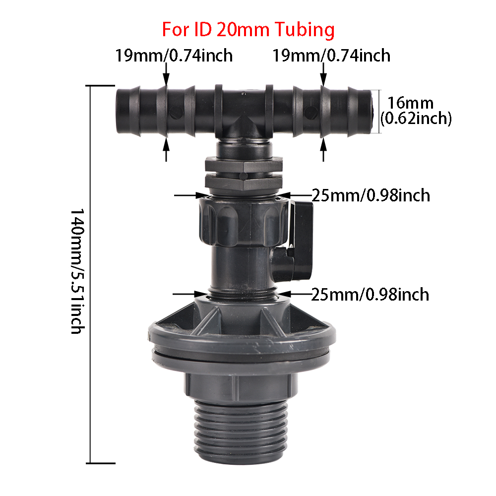 Bulkhead Fitting 1/2 3/4 Inch PVC Spigot Rain Barrel Faucet Valve Kit for Aquariums Water Tanks Pools: Pink