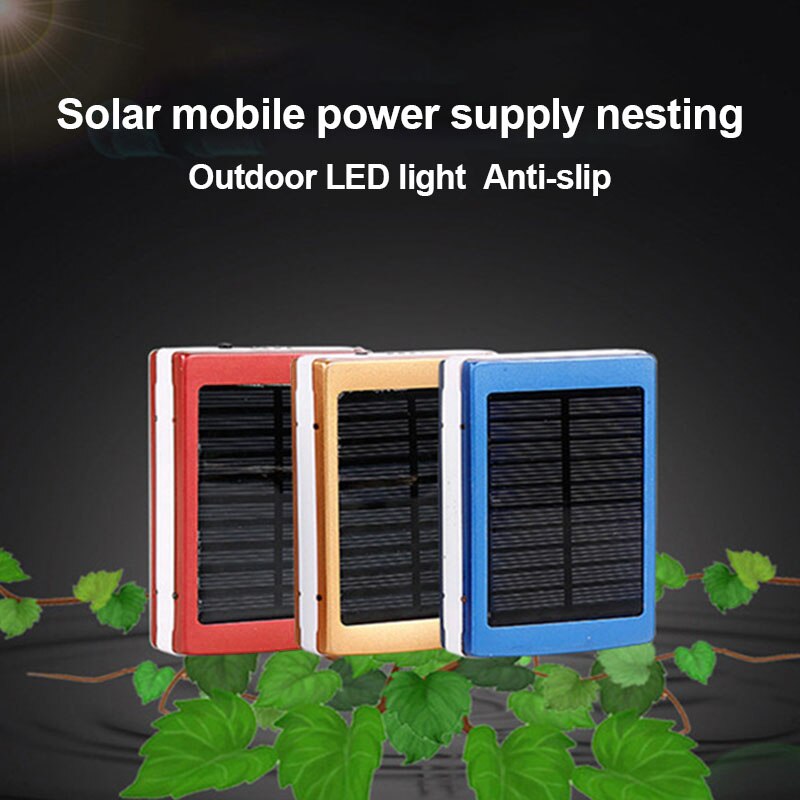 Banco de energía Solar móvil con USB Dual, caja de carga de batería portátil con anidación, cargador de luz para acampada, cargador de batería para teléfono móvil