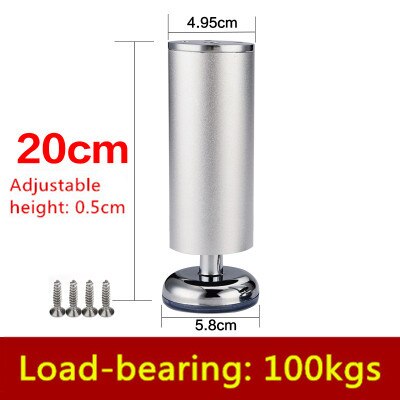 1pc 6cm-30cm möbelben höga skåpben i aluminiumlegering soffben med silikonbas höjdjusterbar 0.5cm: 20cm