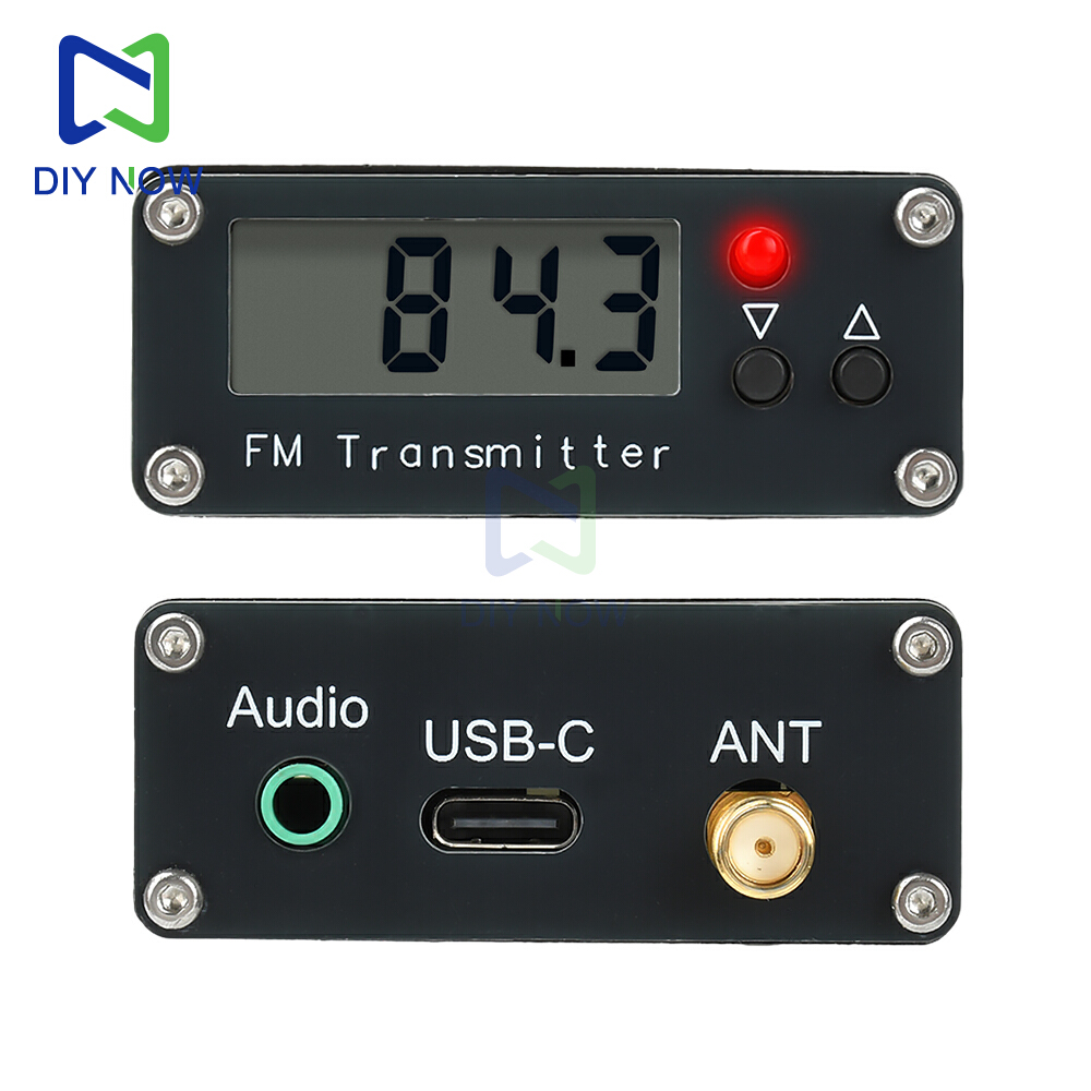 FM Transmitter - 76-108MHz - 0.5W - Digitale LCD Display - Audio Stereo - 3.5mm Interface - USB Type-C 5V