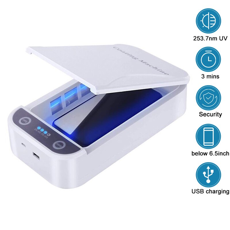 Tragbare UV Sterilisator Box Telefon UV Sanitizer UV Birne Desinfektion Reinigung Gerät mit Keimtötende licht für Uhr Telefon Maske