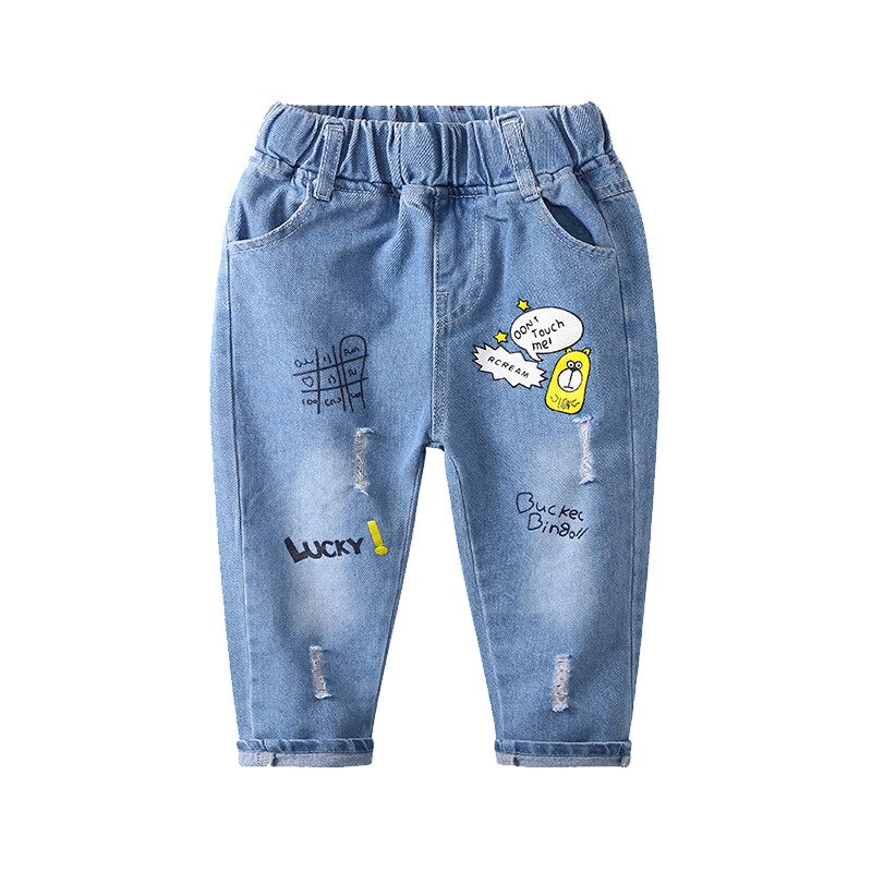 Våren jenter jeans baby låve jeans til låve takrenne jenter tynne dongeribukser småbarnsbukser jenter barnbukser til gutt jente 2-6y: 6