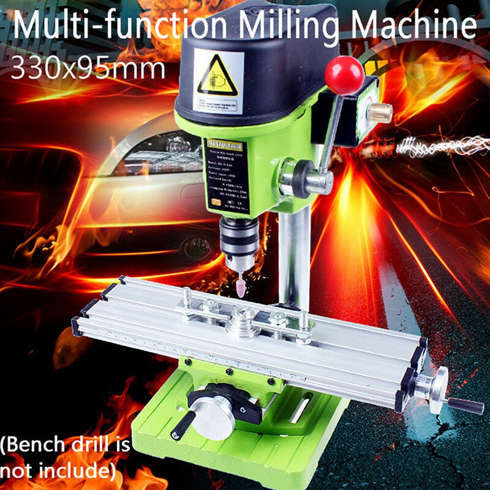 Mini Milling Machine Multi-function Bench Drill Machine Vise Fixture X Y Axis Adjustable Feeder Work Table Wood Milling Cutter