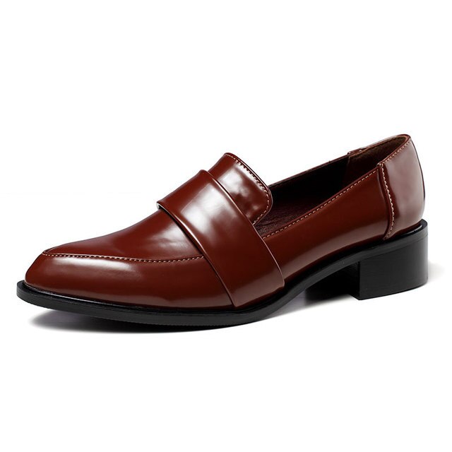 Chaussures oxford pour femmes, mocassins en cuir, style rétro, à enfiler, pour le travail formel,