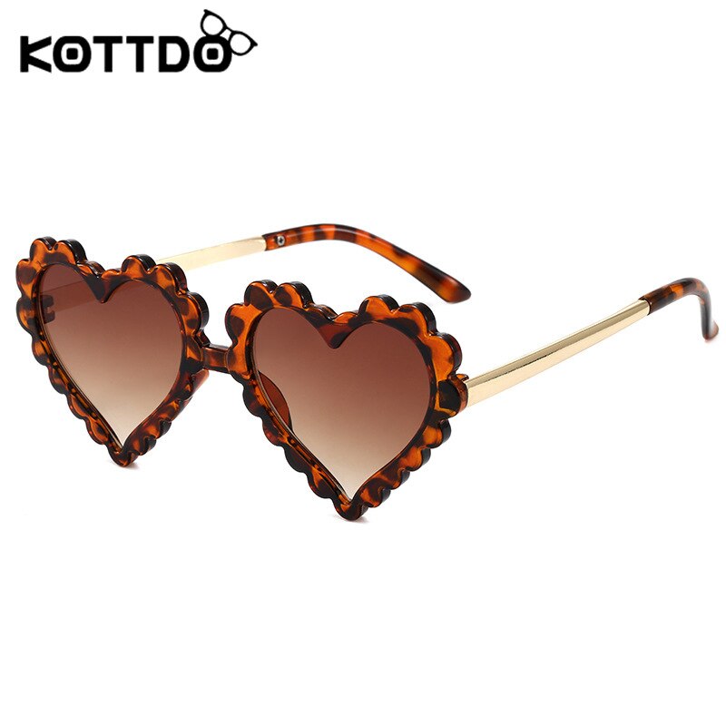 Kottdo hjerte låve solbriller låve plast søte solbriller til jenter takrenne gradient solbriller  uv400 gafas
