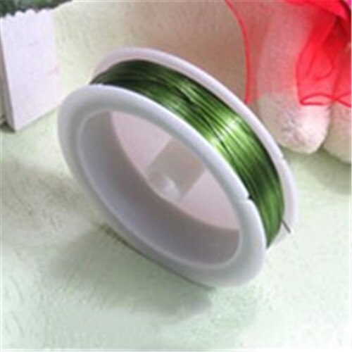 1 rollo de alambre de hierro fino de Color para manualidades, Materiales de encuadernación, modelo de accesorios de amarre, fabricación de flores, alambre de hierro Floral: green / 0.5 mm 40 meters