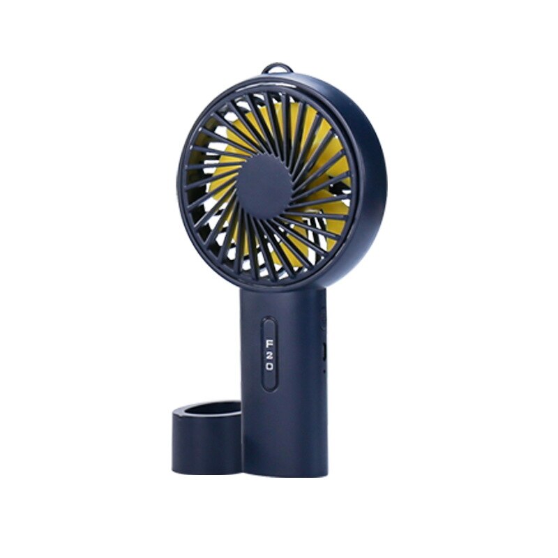Desktop Schudden Hoofd Fan Usb Opladen Mini Grote Wind Student Slaapzaal Draagbare Handheld Kleine Ventilator: Navy Blue