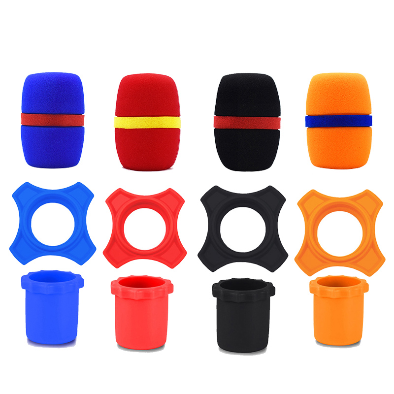 Microfoon Sponzen Mouw Anti-Rolling Mic Bescherming Ring Staaf Siliconen Draadloze Handheld Houder voor Microfoon KTV DJ Apparaat