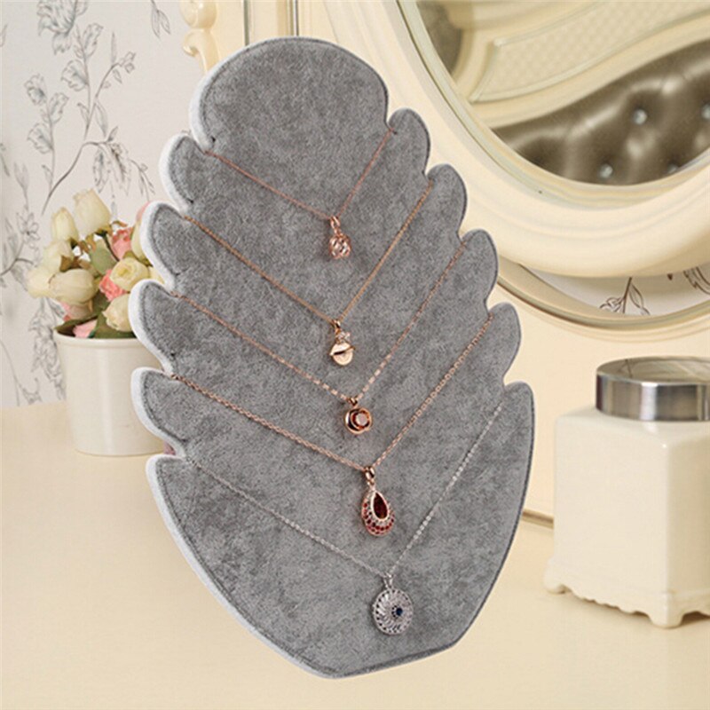 1pc Multi-functional Necklace Jewelry Pendant Chain Display Holder Stand Velvet Easel Organizer Rack Women Jewelery Storage