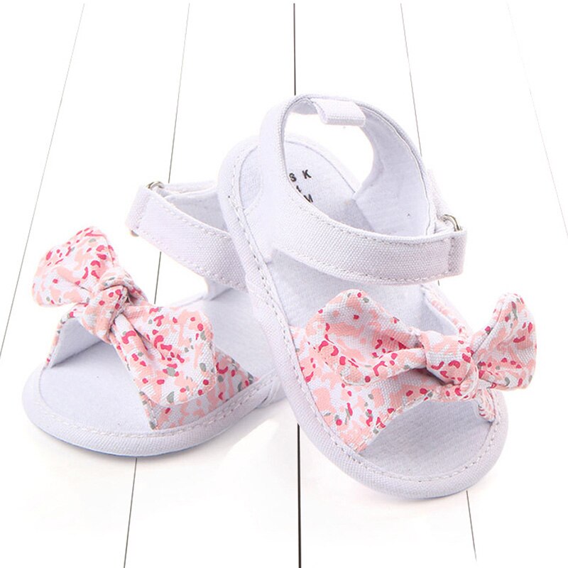 Zomer Leuke Bloemen Bows Baby Girl Sandalen Soft Cotton Antislip Pasgeboren Peuter Schoenen Prinses Meisjes Sandalen