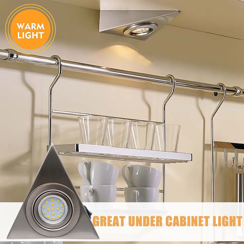 220V Led Mains Kitchen Under Cabinet Cupboard Triangle Light Kit Cool Warm Light