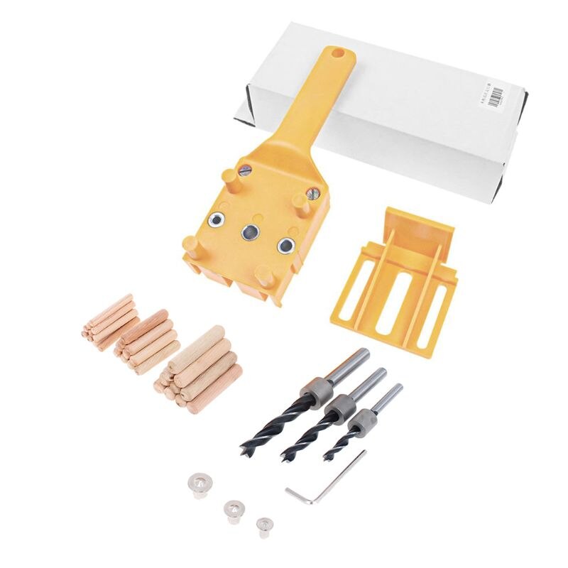 Woodworking Tool Self Centering Joinery Doweling Dowel Jig Set Dowel Pins with Drill Bits Guide Kit
