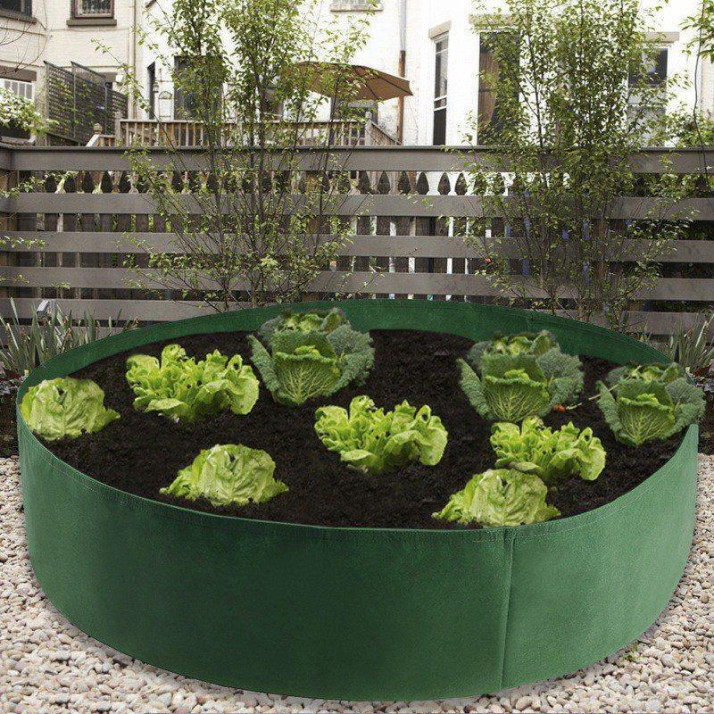Round Plant Bed Garden Flower Planter Elevated Breathable Felt Fabric Vegetable Box Nursery Production Planting Grow Bag