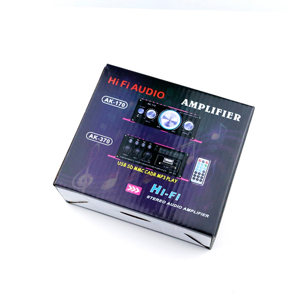 Mini Audio Power Amplifier BT AC / DC12V Digital Audio Receiver USB Memory Card Slot MP3 FM Radio 20W+20W Audio Amplifier