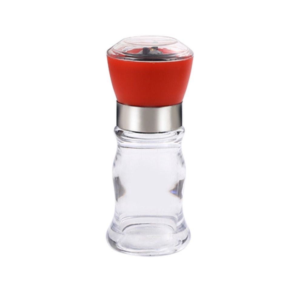 1PC Cooking Manual Refillable Natural Acrylic Pepper Mill Grinder Kitchen Tool Sea Salt Jar Spice Grinder: light yellow
