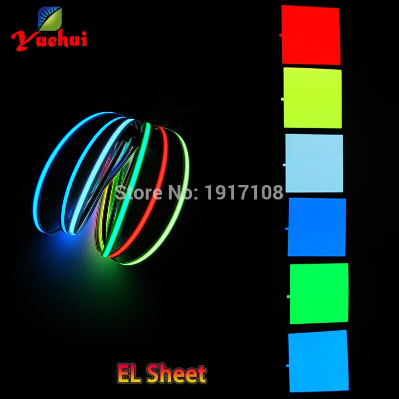 6colors for choosing10X10CM el sheet el panel el backlight for car,house,party,dispaly, Glow Party Supplies