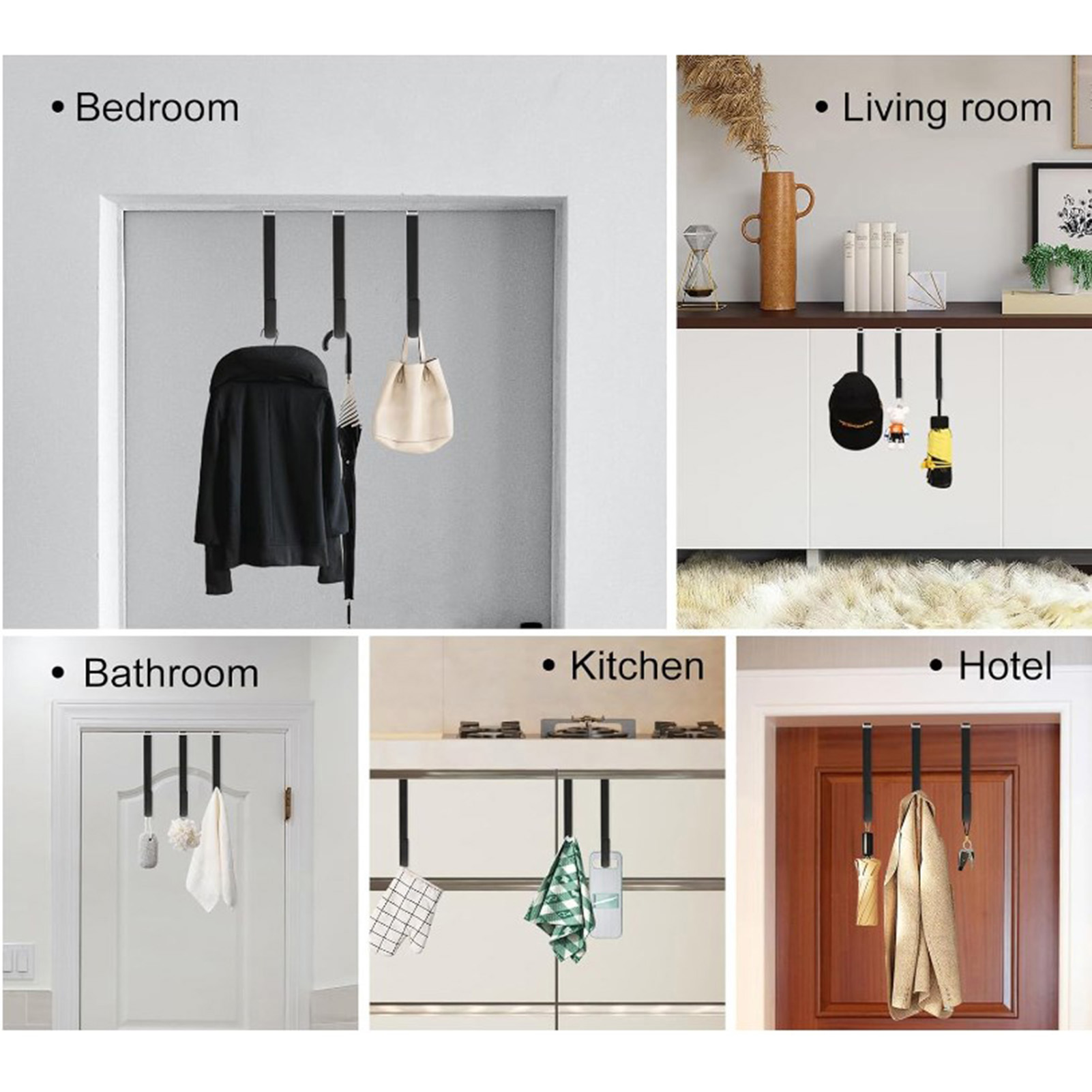 1Pc Multifunctionele Deur Hanger Keukenkast Deur Terug Haak Opknoping Rek Kleding Jas Handdoek Hanger Badkamer Accessoires