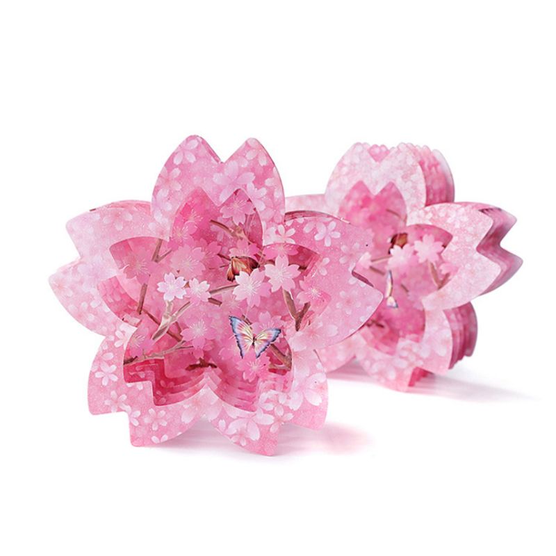 3D Pop Up Romantic Cherry Blossom Carving Box Wedding Invitation Card Birthday Christmas Mother's Day Gif
