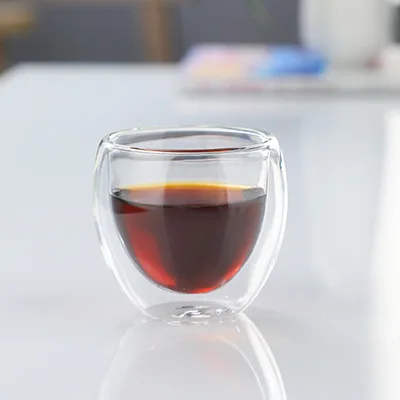 5 maten dubbelwandige geïsoleerde glazen beker heldere espresso koffiemokken handgemaakte biermok thee melkglas whisky glazen kopjes drinkgerei: Black