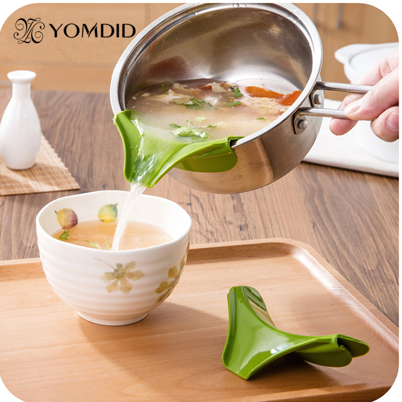 Praktyczny lejek silikonowy sprzęt drenażowy robić zupy okrągły na brzeg antypoślizgowy wylewka narzędzia kuchenne Embudo de silicona