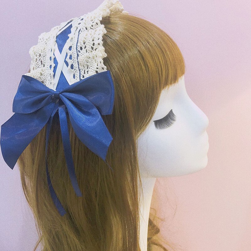 Serre-tête en dentelle Lolita, serre-tête fait à la main pour filles, joli bandeau de demoiselle, Anime, ,: D