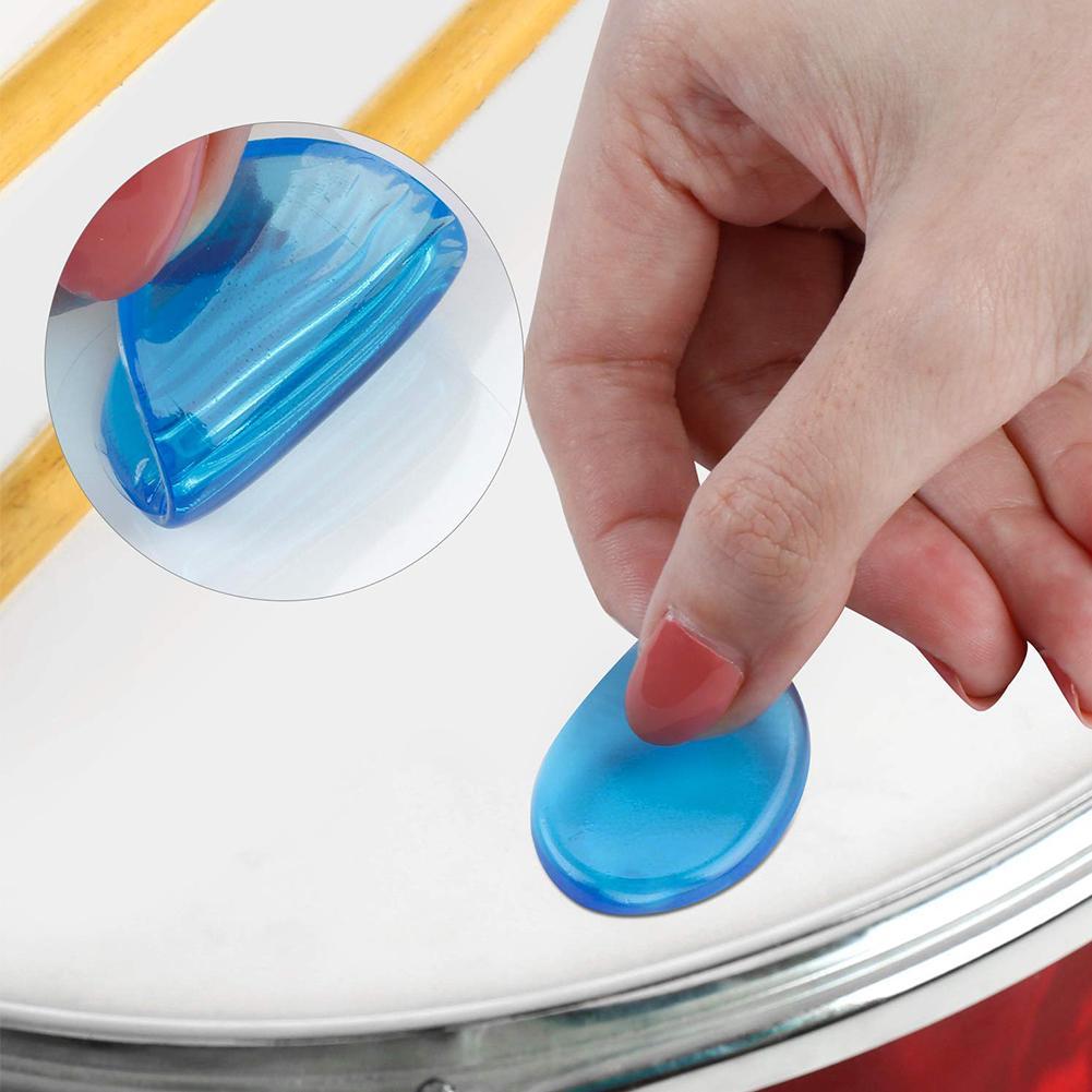 6Pcs/set Gel Drum Mute Pad Drum Damper Silicone Pads for Drums Tone Control Transparent Percussion Instrument Accessorie