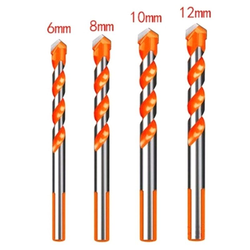 5 Pcs Ultimate Brill Bits Multi-Material Triangle Drill Bit Diamond Set for Tile Concrete Brick Glass Plastic Wood Stone: 4Pcs