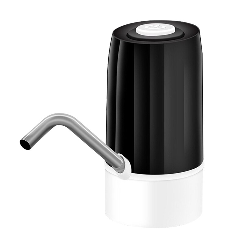 Electric Water Bottle Pump Barreled Water Automatic Drinking Water Dispenser USB Charge Water Pump for 4.5-19L: Black