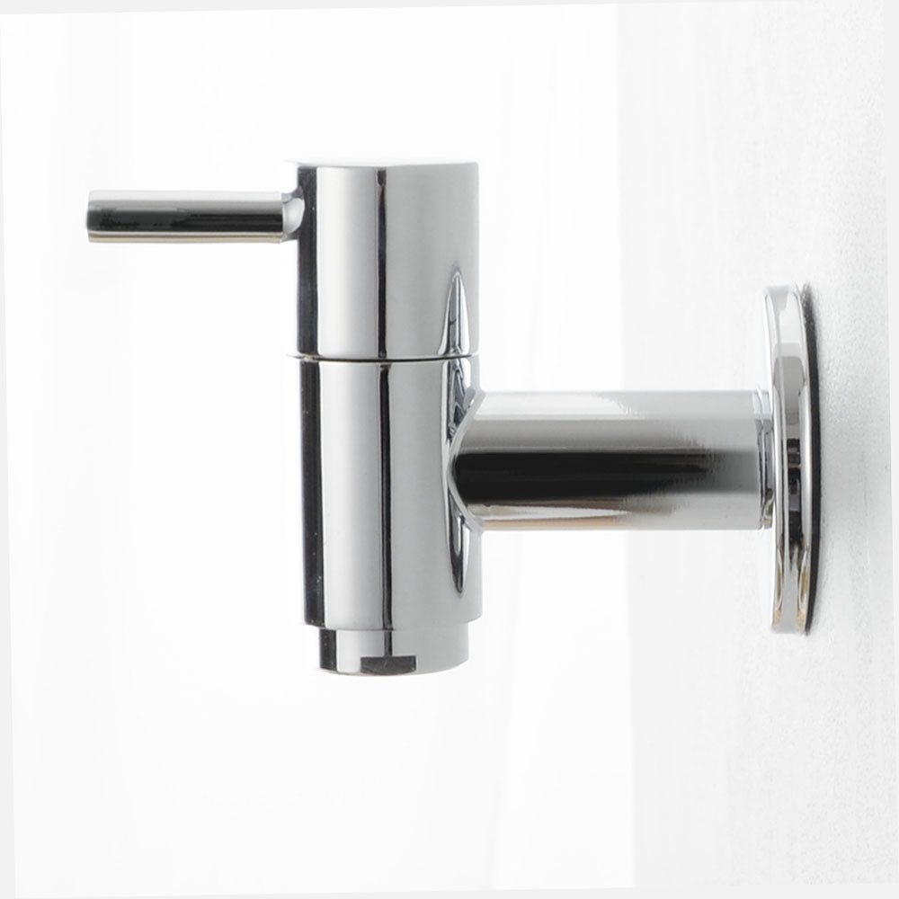 Outdoor Garden Wall Mounted Wastafel Kraan Badkamer Wasmachine Water Tap Massief Messing Enkele Koude Wastafel Kraan: Chrome aerator